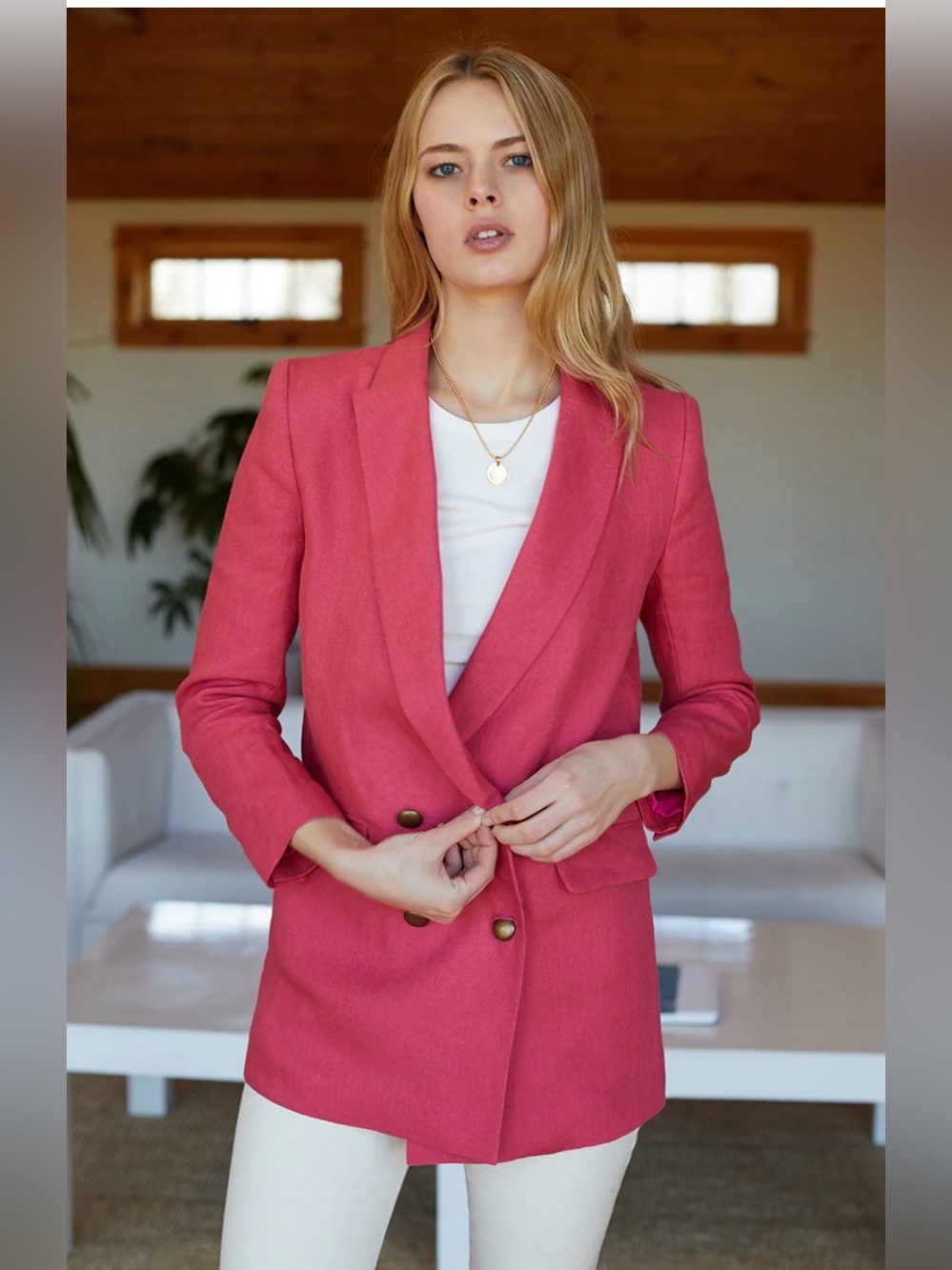 Emerson Fry Double Breasted Pink Blazer Size 2